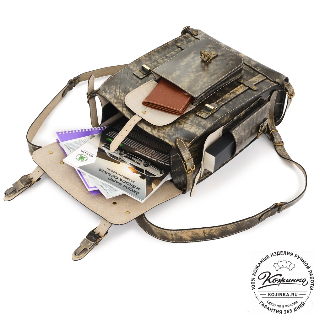 Кожаный ранец "Максимус 3" (пепел глянец)